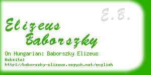 elizeus baborszky business card